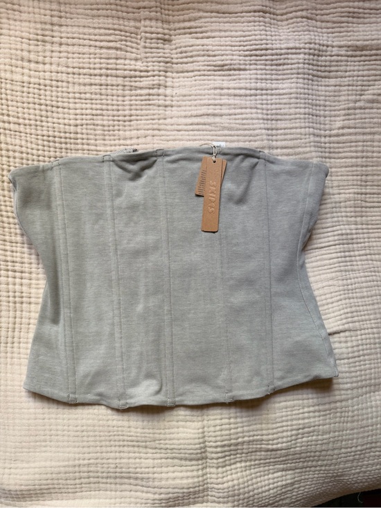 SKIMS Tops - SKIMS Strapless Corset Crop Top — Sage Green